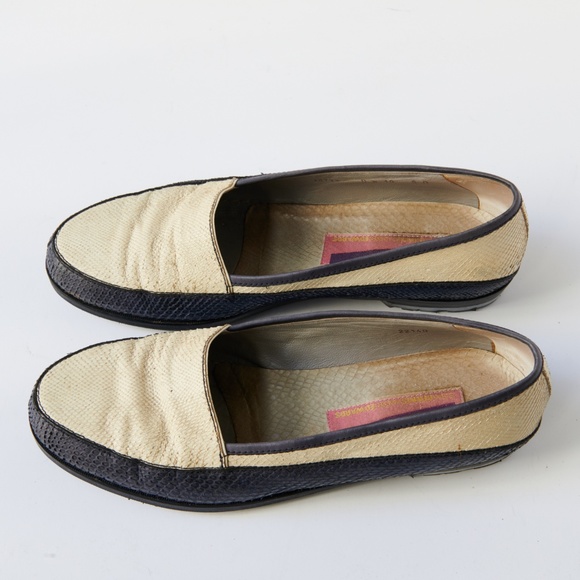 80s - SUSAN BENNIS - WARREN EDWARDS - Loafer - Men\'s - 10 - WHT - Snake